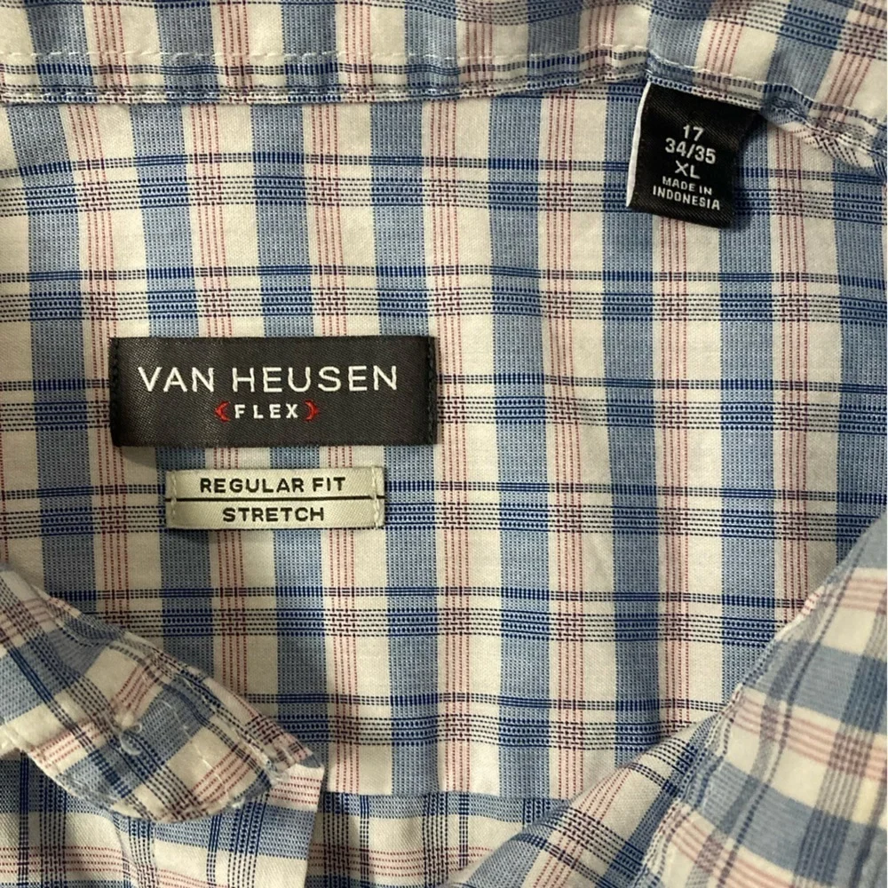 🌟 2/$22‎ 🌟 Van Heusen Flex Standard Fit Stretch Button Down Shirt 17-34/35 XL
